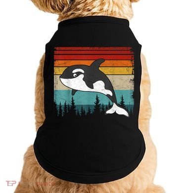 Orca Vintage Distressed Retro Style Cool Orca Doggie Tank