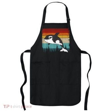 Orca Vintage Distressed Retro Style Cool Orca Apron