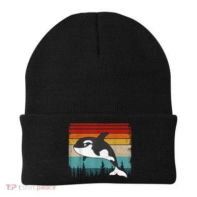 Orca Vintage Distressed Retro Style Cool Orca Beanie