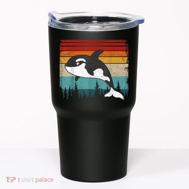 Orca Vintage Distressed Retro Style Cool Orca Tumbler
