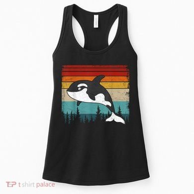 Orca Vintage Distressed Retro Style Cool Orca Women's Tank Top