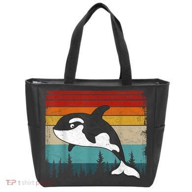 Orca Vintage Distressed Retro Style Cool Orca Tote Bag