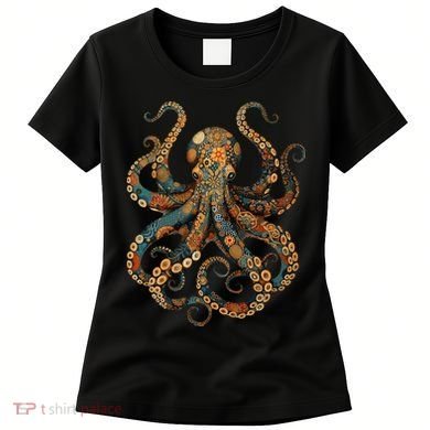 Octopus Vintage Floral Patterns Ocean Women's T-Shirt