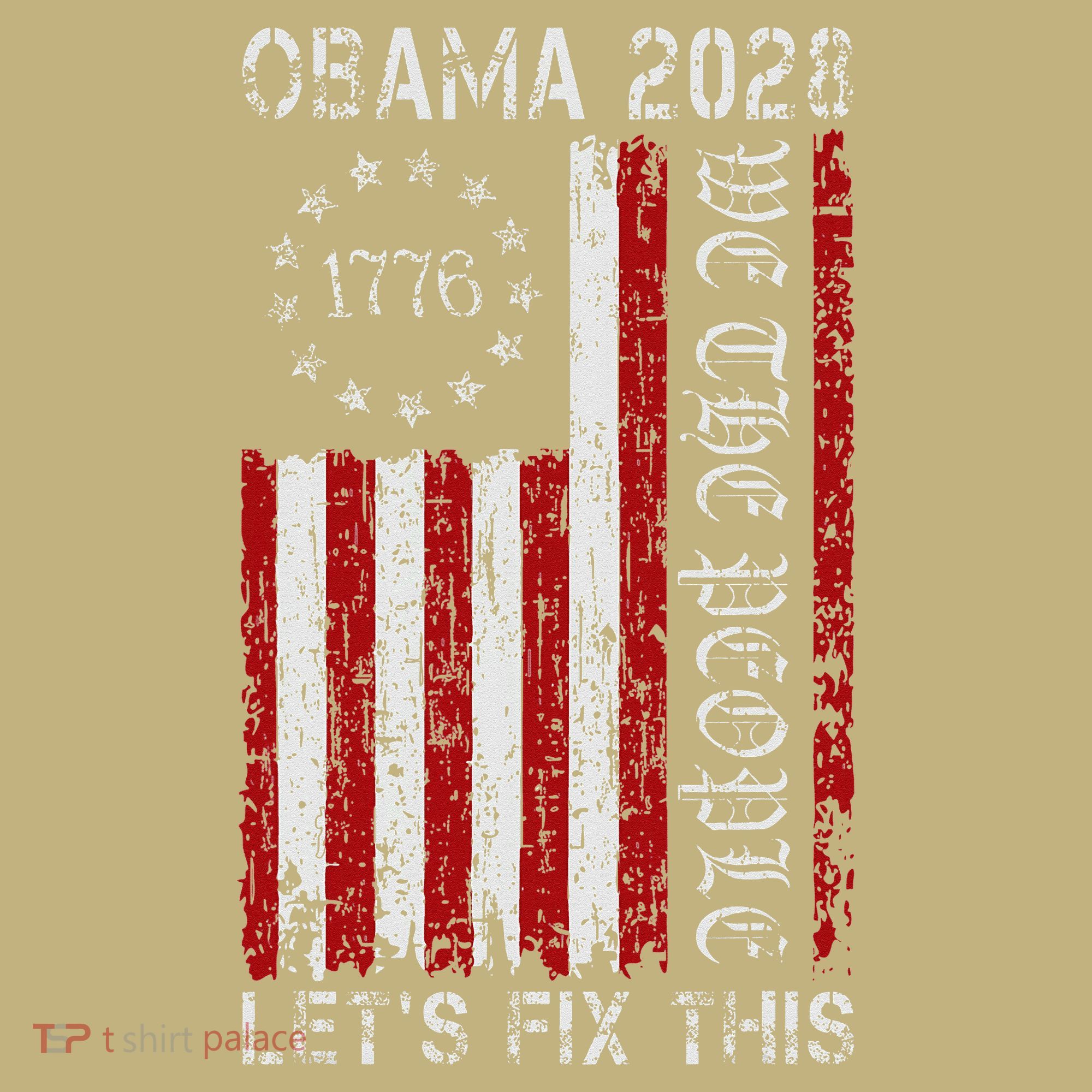 Obama Vintage Flag Retro Patriotic 2028 Political Protest T-Shirt