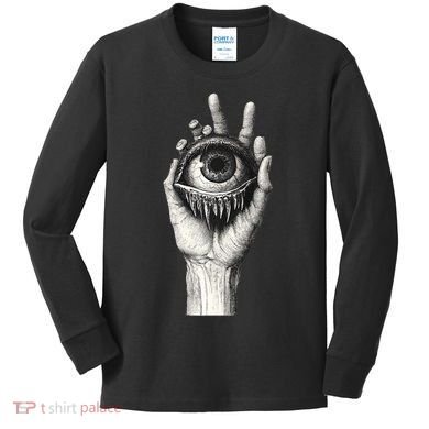 Obscure Visions Goth Alt Macabre Creepy Kids Long Sleeve Shirt
