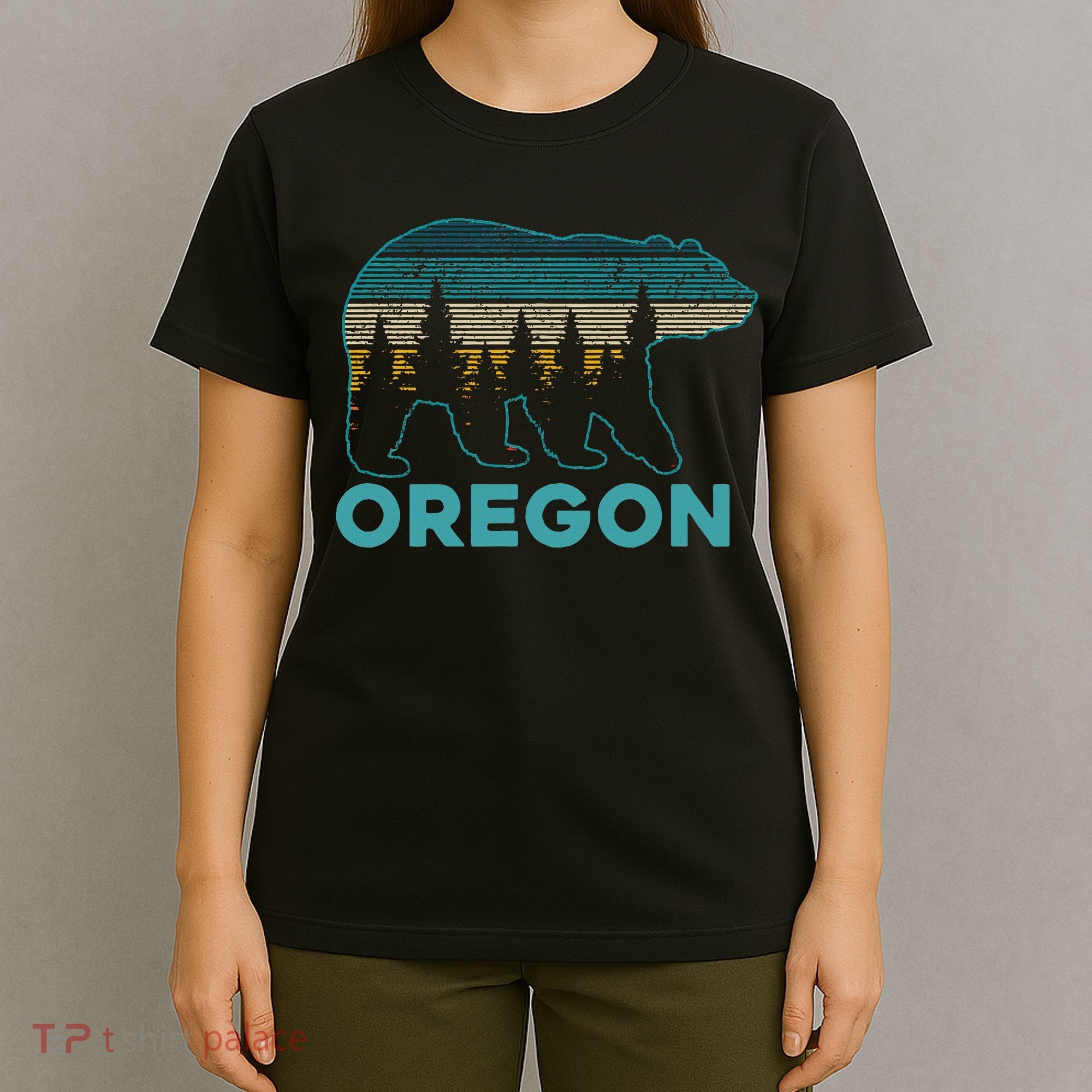 Oregon Vintage Grizzly Bear Nature Hiking Souvenir T-Shirt