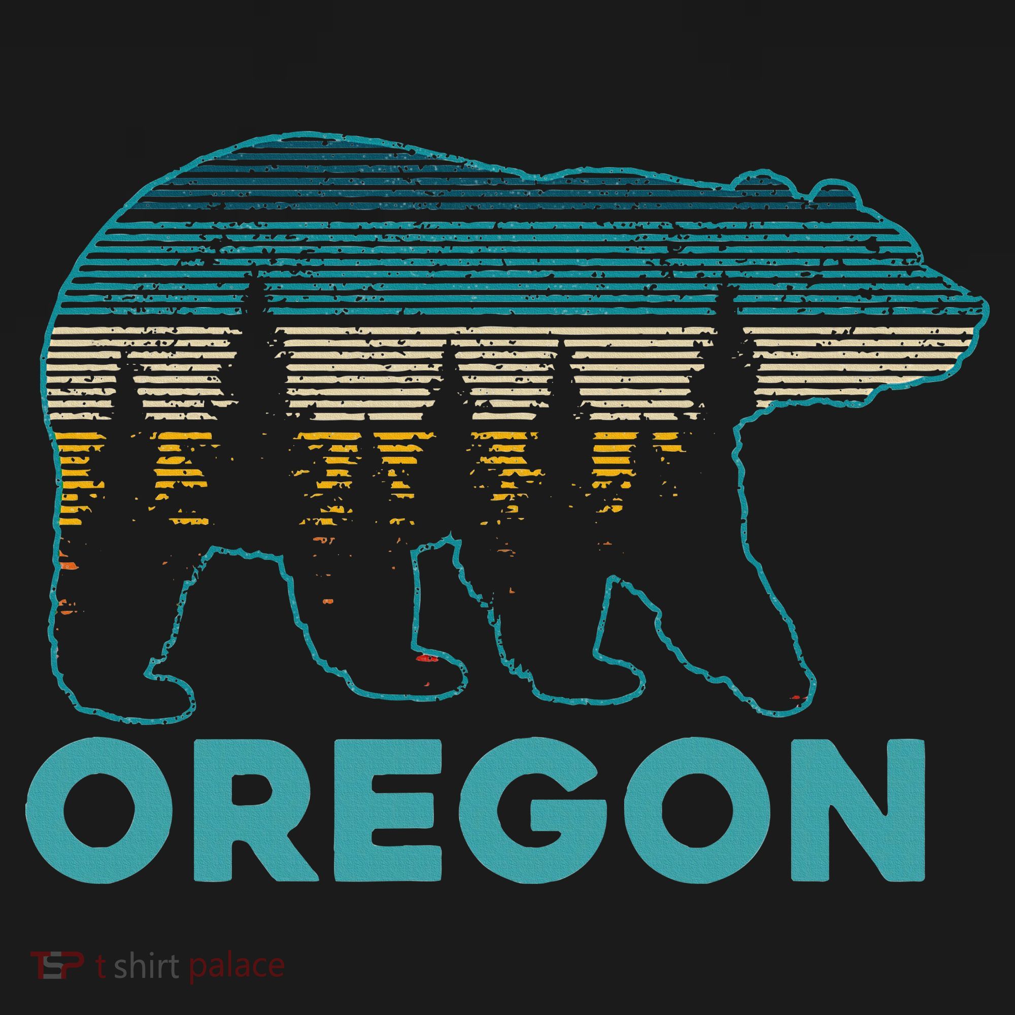Oregon Vintage Grizzly Bear Nature Hiking Souvenir T-Shirt