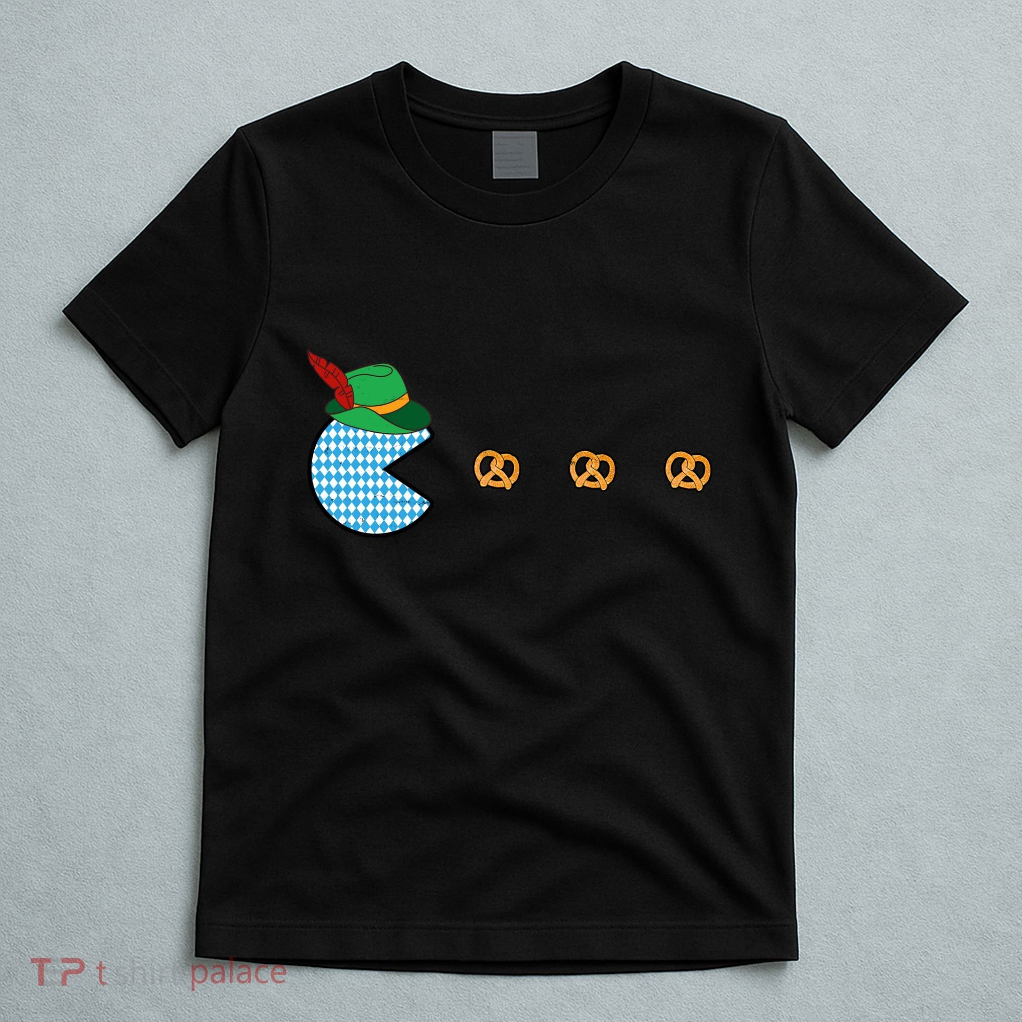 Oktoberfest Video Game Eating Pretzels Retro Gamer T-Shirt