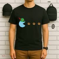 Oktoberfest Video Game Eating Pretzels Retro Gamer T-Shirt thumb 6