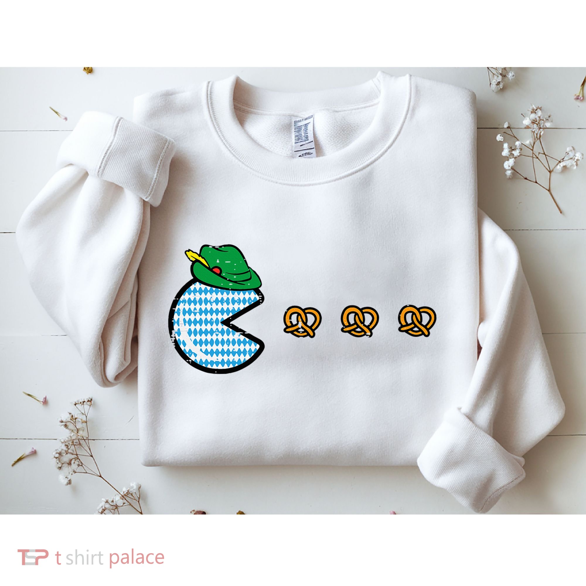 Oktoberfest Video Game Eating Pretzels Gamer Sweatshirt