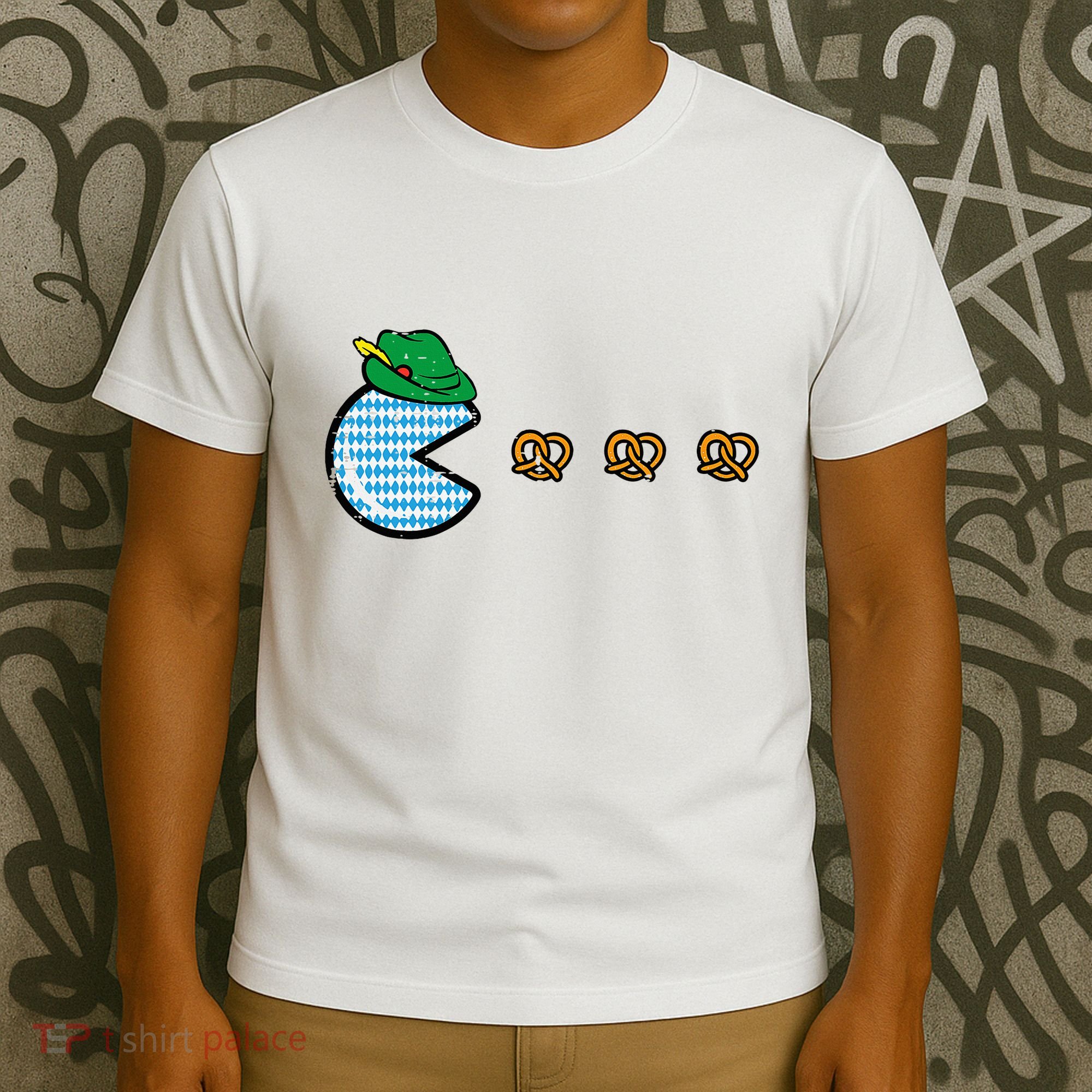 Oktoberfest Video Game Eating Pretzels Gamer T-Shirt