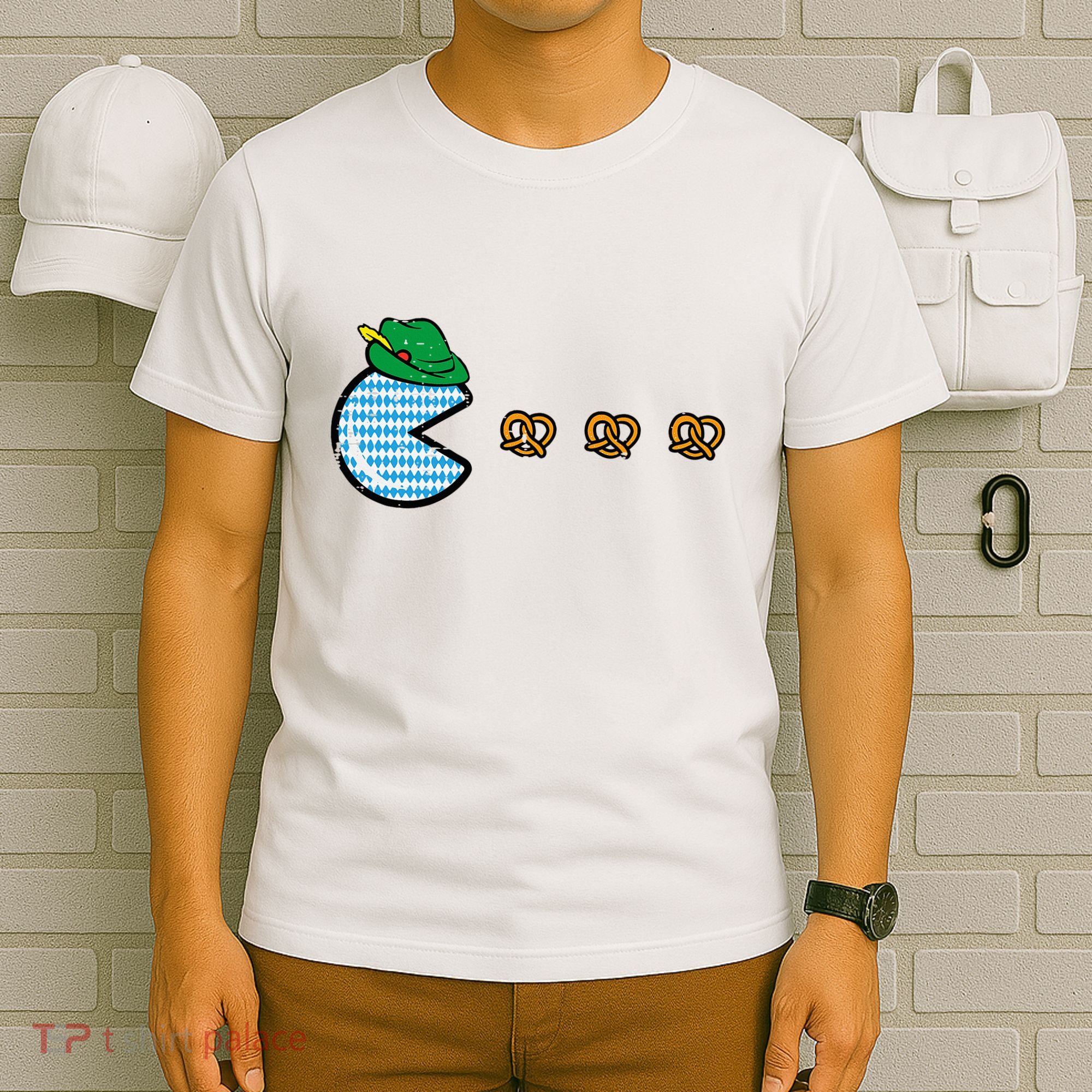 Oktoberfest Video Game Eating Pretzels Gamer T-Shirt