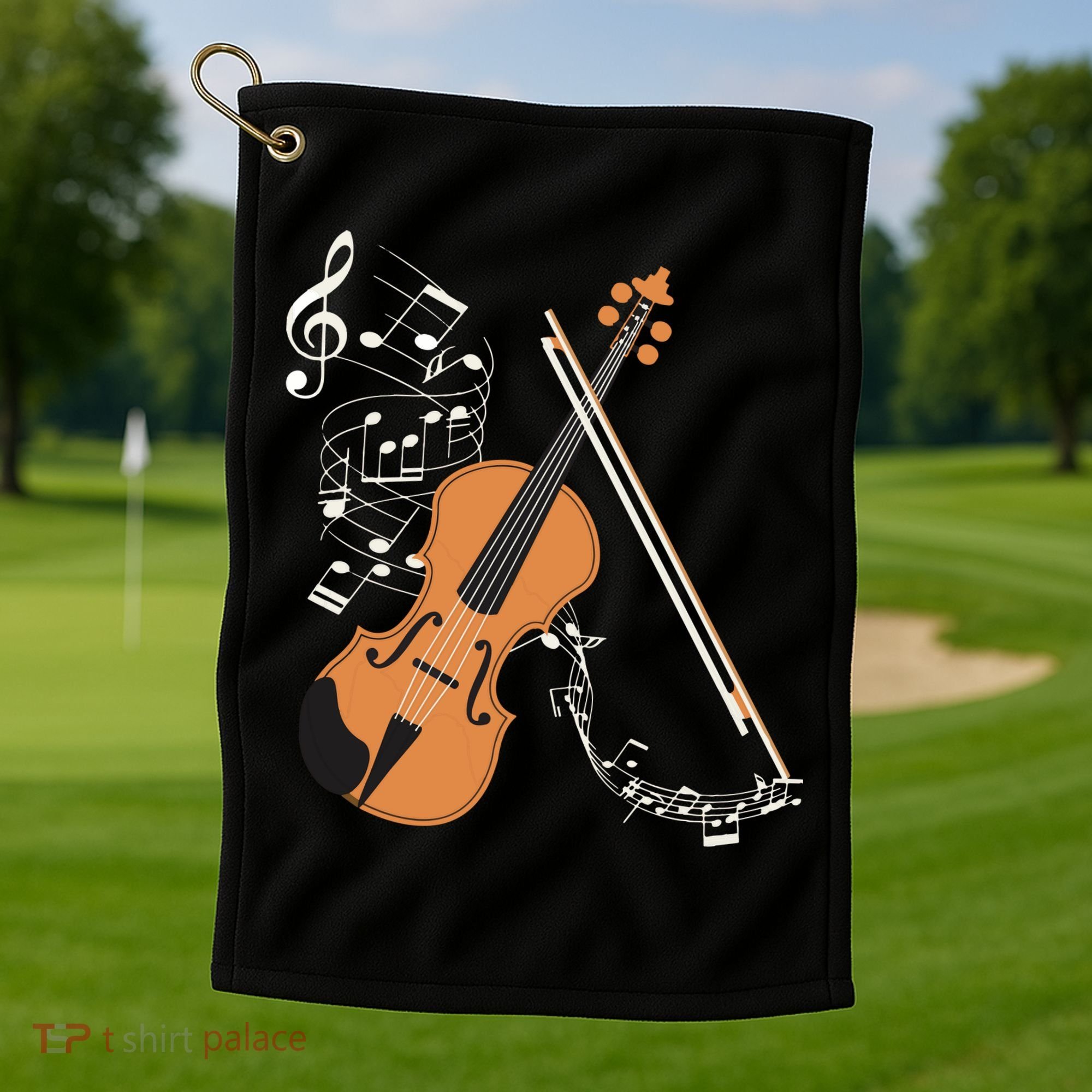 Orchestra Violin Player Gift Musical Instrument Violin Golf Towel