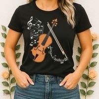 Orchestra Violin Player Gift Musical Instrument Violin Women's T-Shirt thumb 2