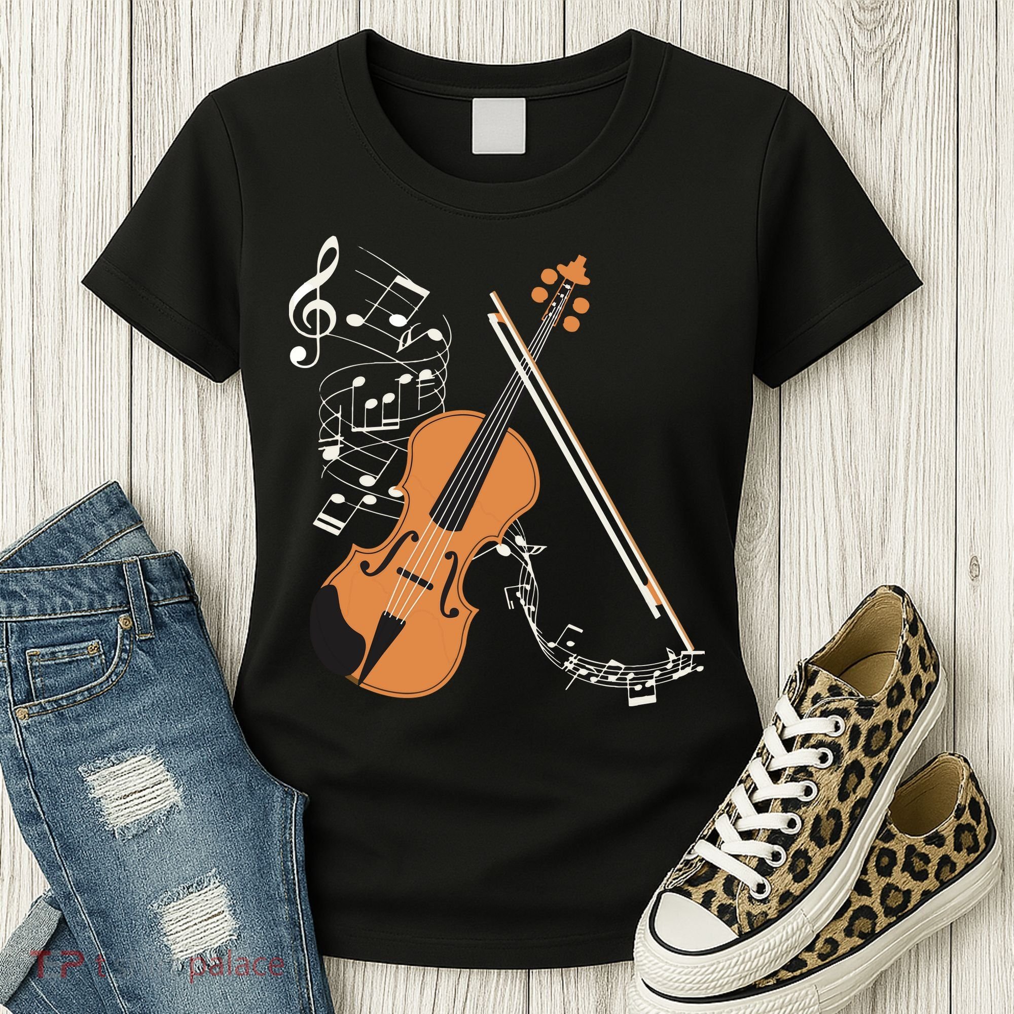Orchestra Violin Player Gift Musical Instrument Violin Women's T-Shirt