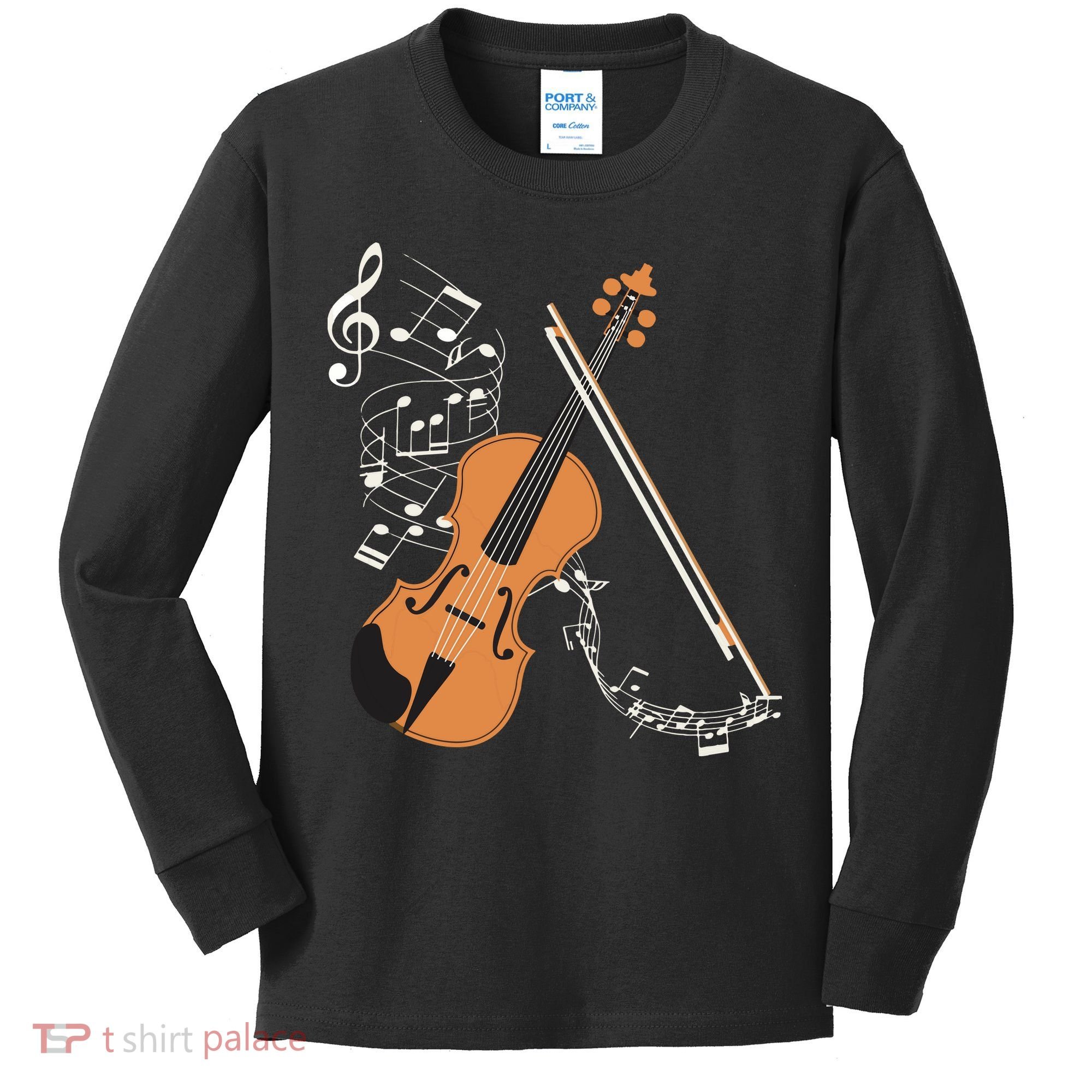 Orchestra Violin Player Gift Musical Instrument Violin Kids Long Sleeve Shirt