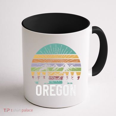 Oregon Vintage Retro Mountain 70's 80's Camping Ski Gift Coffee Mug back