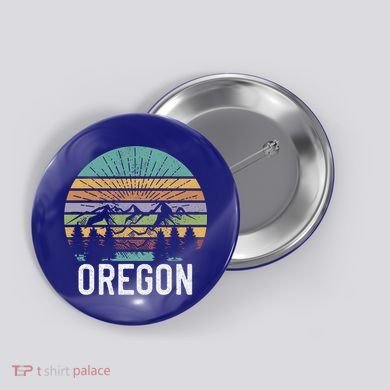 Oregon Vintage Retro Mountain 70's 80's Camping Ski Gift Button