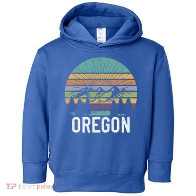 Oregon Vintage Retro Mountain 70's 80's Camping Ski Gift Toddler Hoodie