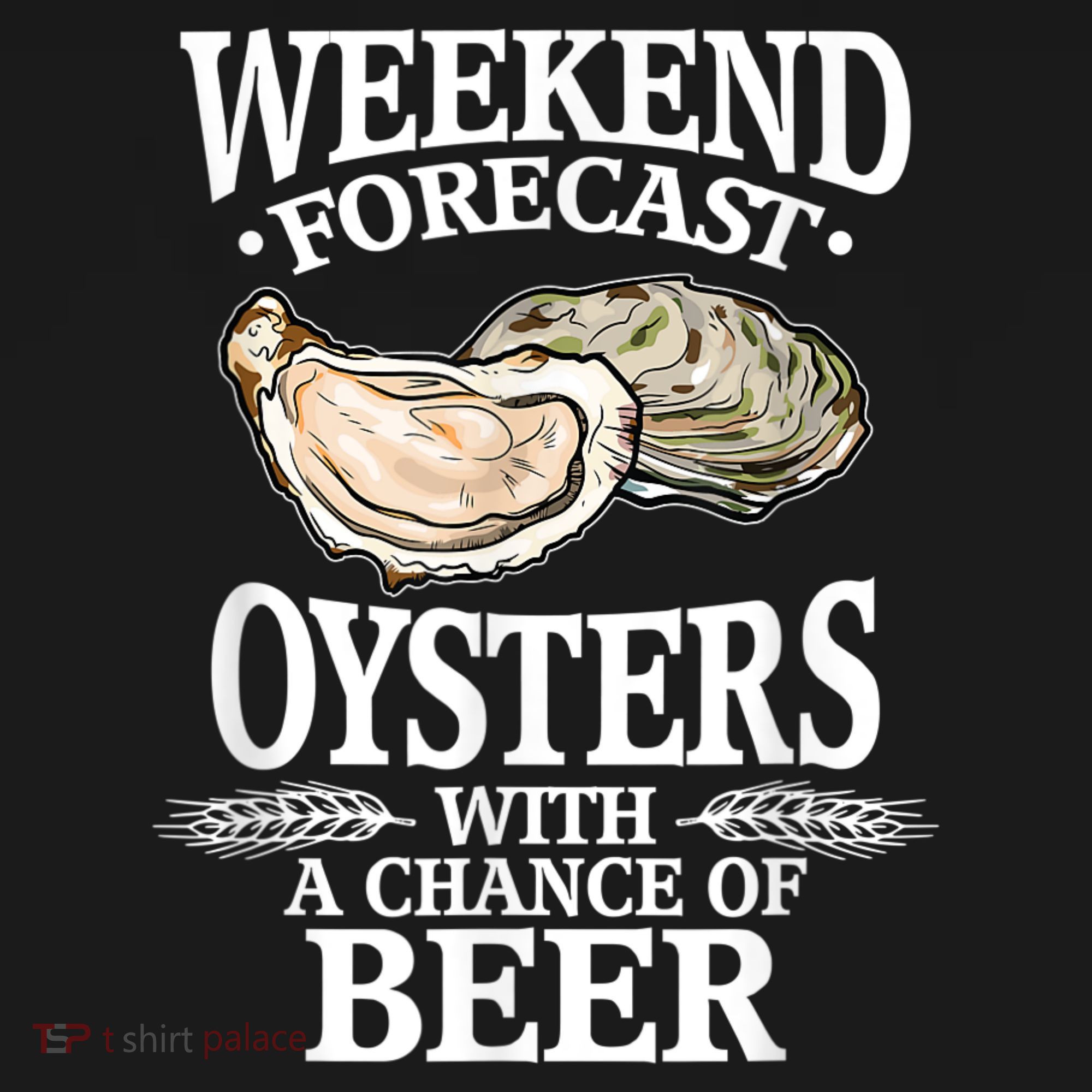 Oysters With A Chance Of Beer Weekend Forecast Funny Seafood Tank Top