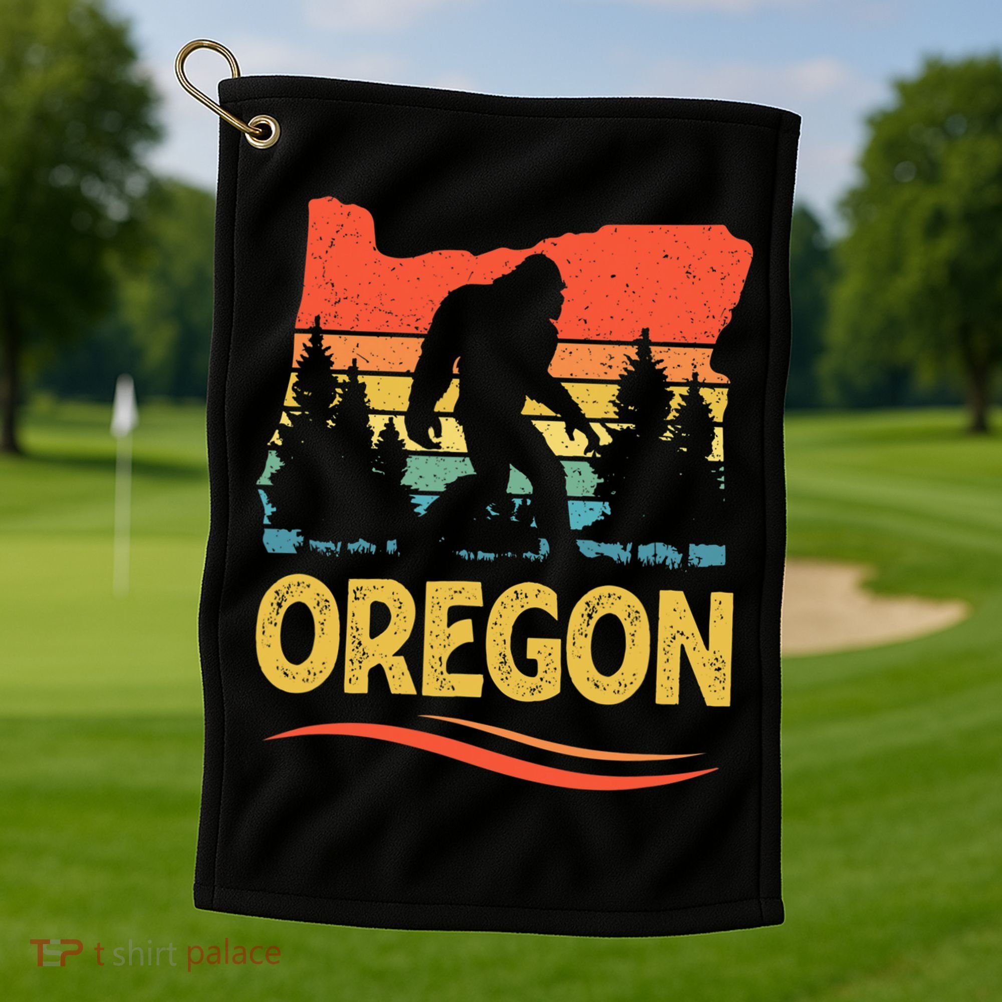 Oregon with a Bigfoot Golf Towel