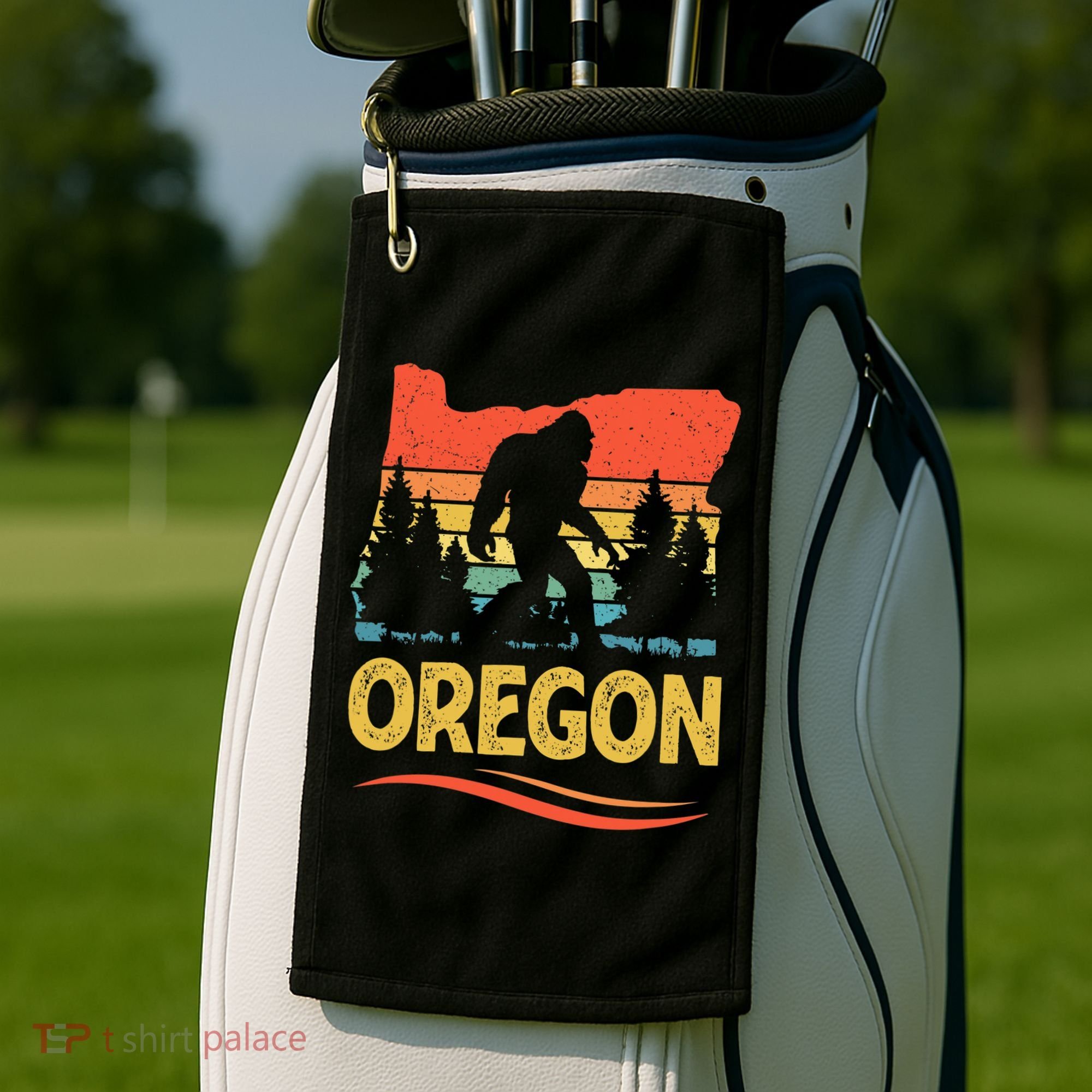 Oregon with a Bigfoot Golf Towel