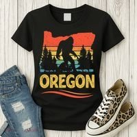 Oregon with a Bigfoot Women's T-Shirt thumb 3