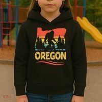 Oregon with a Bigfoot Kids Hoodie thumb 3