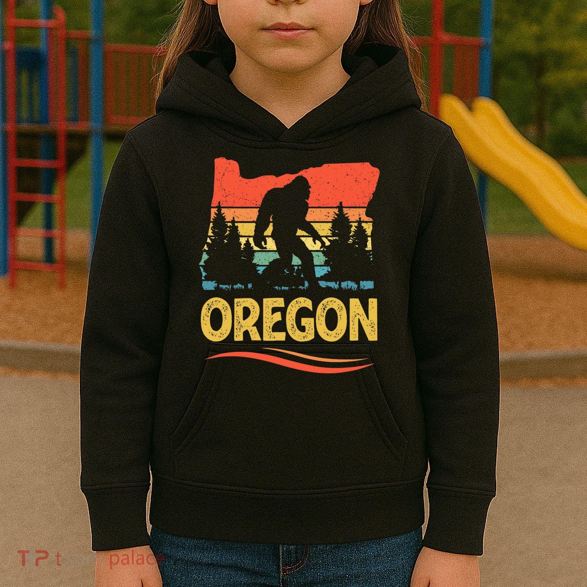 Oregon with a Bigfoot Kids Hoodie