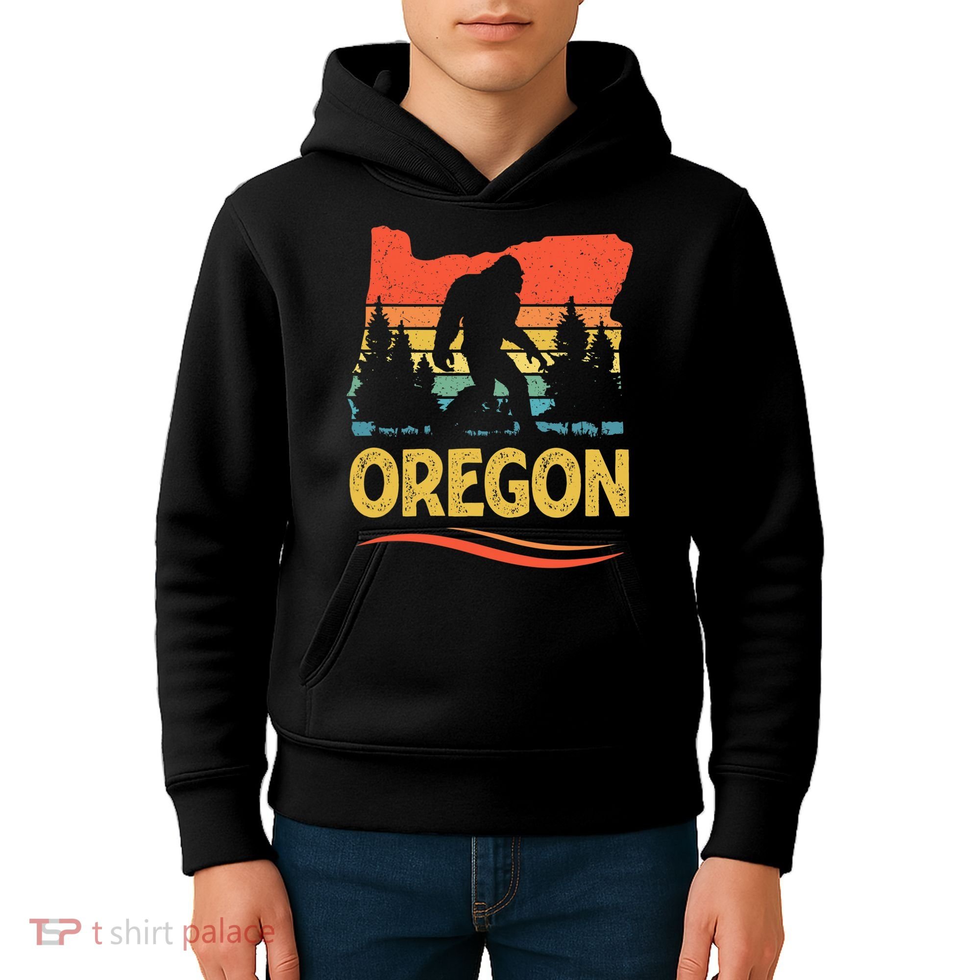 Oregon with a Bigfoot Kids Hoodie