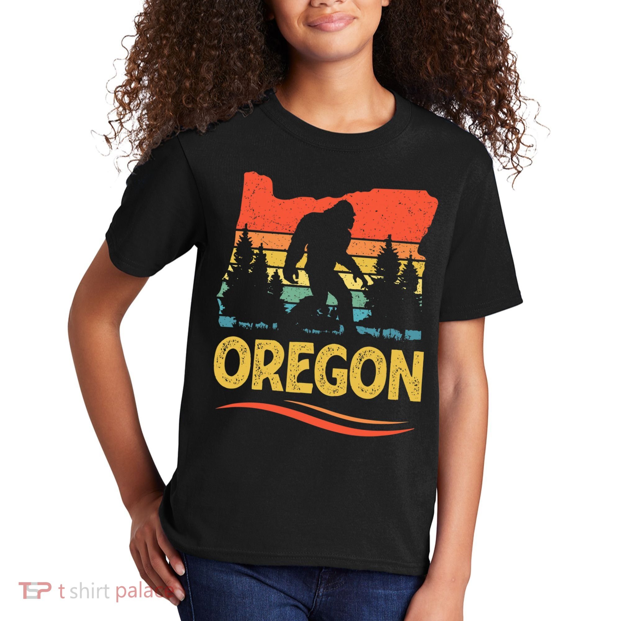 Oregon with a Bigfoot Kids T-Shirt