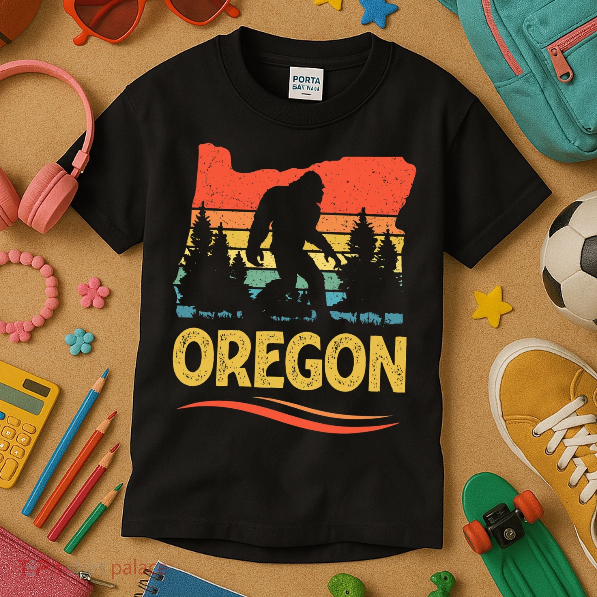 Oregon with a Bigfoot Kids T-Shirt