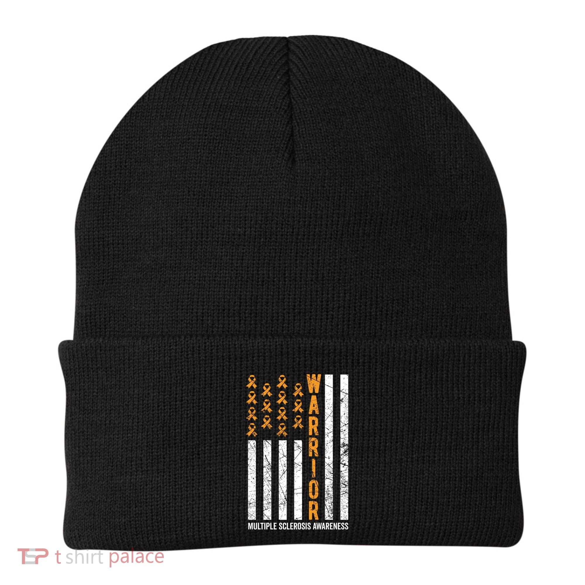 Orange Warrior And Multiple Sclerosis Awareness Gift Beanie