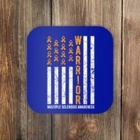 Orange Warrior And Multiple Sclerosis Awareness Gift Coaster thumb 0