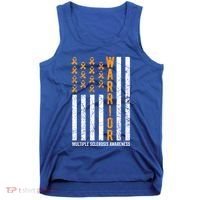 Orange Warrior And Multiple Sclerosis Awareness Gift Tank Top thumb 0