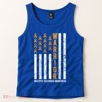 Orange Warrior And Multiple Sclerosis Awareness Gift Tank Top thumb 2
