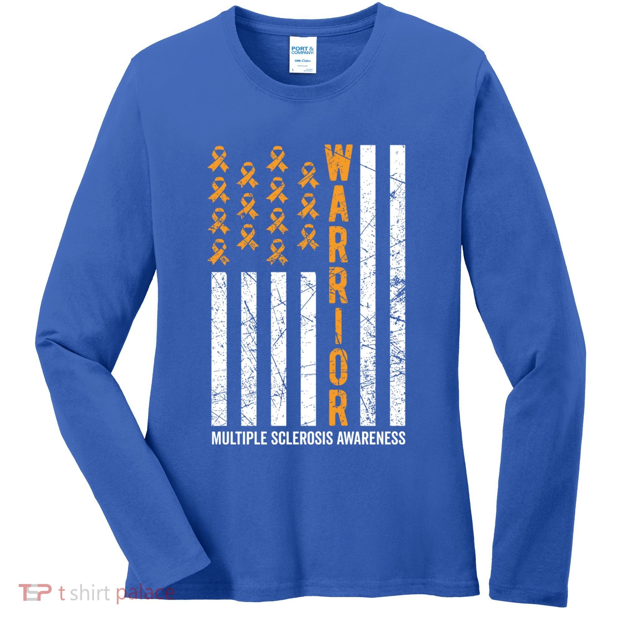 Orange Warrior And Multiple Sclerosis Awareness Gift Women's Long Sleeve Shirt