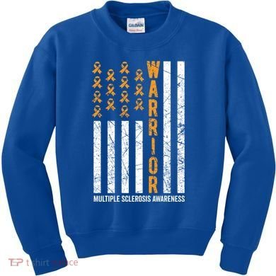 Orange Warrior And Multiple Sclerosis Awareness Gift Kids Sweatshirt