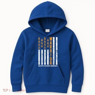 Orange Warrior And Multiple Sclerosis Awareness Gift Kids Hoodie