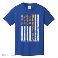 Orange Warrior And Multiple Sclerosis Awareness Gift Kids T-Shirt thumb 0