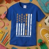Orange Warrior And Multiple Sclerosis Awareness Gift Kids T-Shirt thumb 3