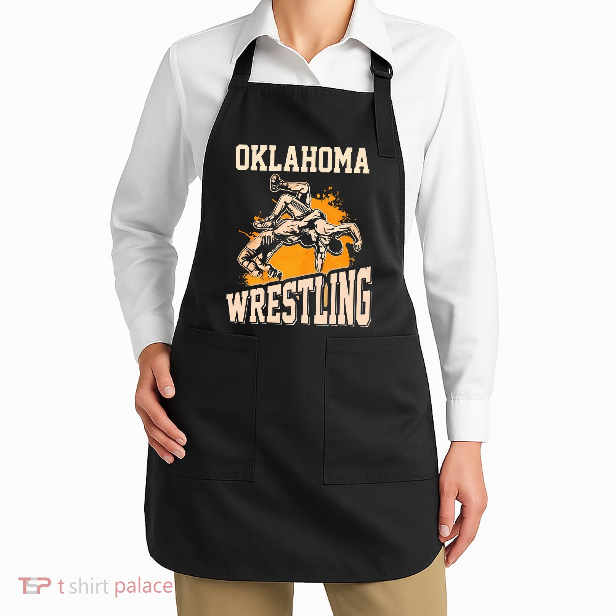Oklahoma Wrestling Dad Mom Gift For Wrestler Son Apron
