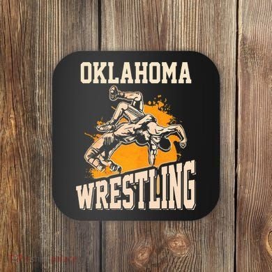 Oklahoma Wrestling Dad Mom Gift For Wrestler Son Coaster