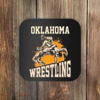 Oklahoma Wrestling Dad Mom Gift For Wrestler Son Coaster thumb 0