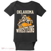 Oklahoma Wrestling Dad Mom Gift For Wrestler Son Baby Bodysuit thumb 0
