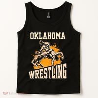 Oklahoma Wrestling Dad Mom Gift For Wrestler Son Tank Top thumb 2
