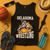 Oklahoma Wrestling Dad Mom Gift For Wrestler Son Tank Top thumb 4