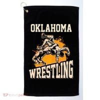 Oklahoma Wrestling Dad Mom Gift For Wrestler Son Golf Towel thumb 0