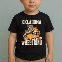 Oklahoma Wrestling Dad Mom Gift For Wrestler Son Toddler T-Shirt thumb 2