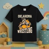 Oklahoma Wrestling Dad Mom Gift For Wrestler Son Toddler T-Shirt thumb 3